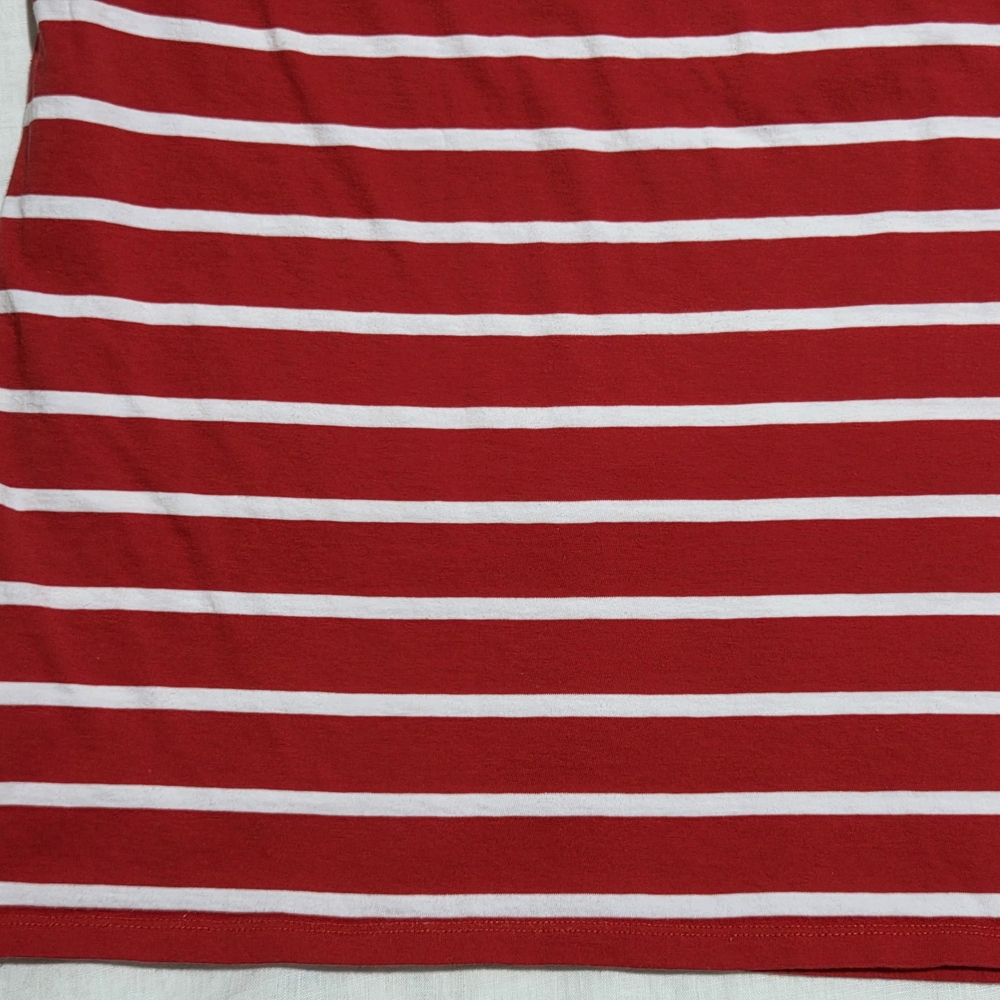 Talbots Scallop Red and White Striped Tee - Picture 10 of 15